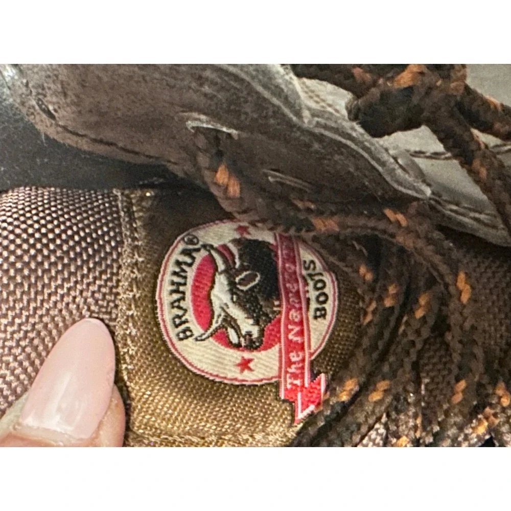 Brahma Brown Leather‎ Work Boots Ankle Lace Up Comfortable Durable